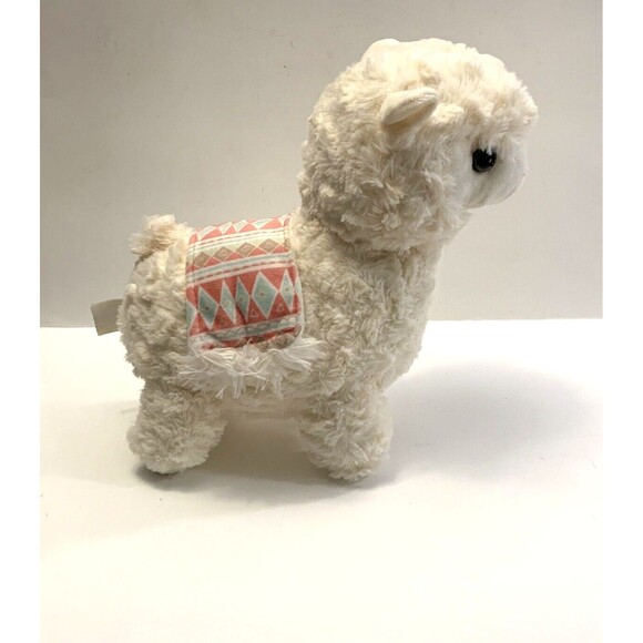 Kellytoy White Alpaca Llama Plush Stuffed Animal  Blanket Saddle Fringed READ - Picture 2 of 14